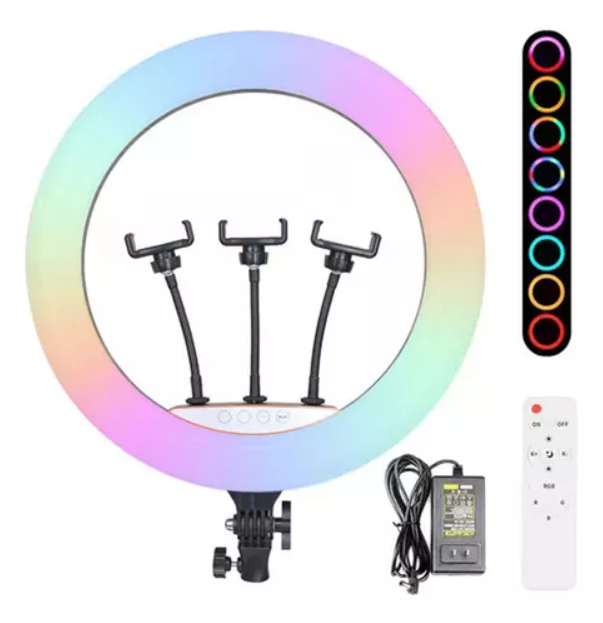 Aro De Luz 45 Cm Rgb Led Trípode Profesi